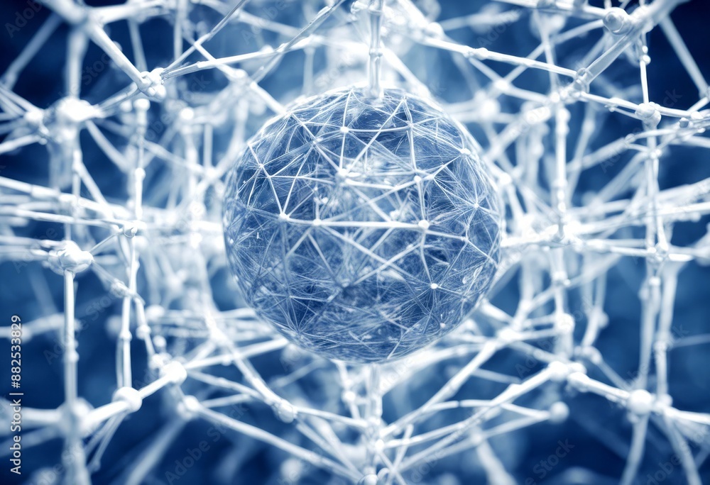 Aufkleber design white blue structure 3d sphere abstract illustration connection network communication busines