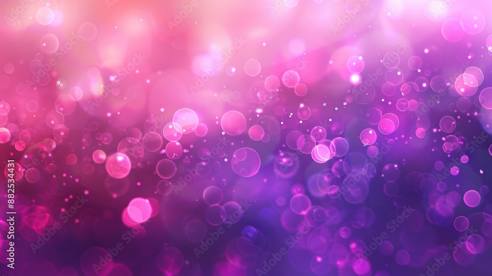 Poster abstract background of pink and purple bokeh lights, creating a soft and dreamy effect with circular