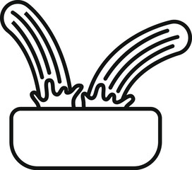 Line drawing of two cucumbers falling into water making a splash