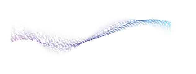 smooth flowing wave dots halftone lines dynamic blue purple pink gradient isolated on transparent background concept of technology, digital, communication, science, music vector illustration