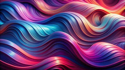 Obraz premium Vibrant, swirling abstract waves in lilac, crimson, and blue hues undulate in mesmerizing fluid motion, evoking festive energy and celebratory atmosphere.