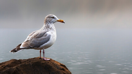 Fototapeta premium close up of a seaagull on a rock 3