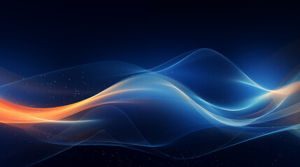 abstract background with blue and orange glowing waves in the style of technology concept