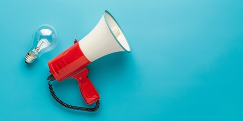 Megaphones and light bulbs under a new concept, new ideas