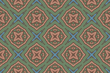 Ornament Mexican, Mexico Flowers, Traditional Ethnic Ikat, Aztec Abstract Vector Pattern, Seamless Pattern in Tribal, Folk Embroidery and Mexican Style.