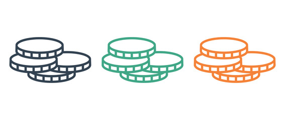 coin icon set,vector illustration