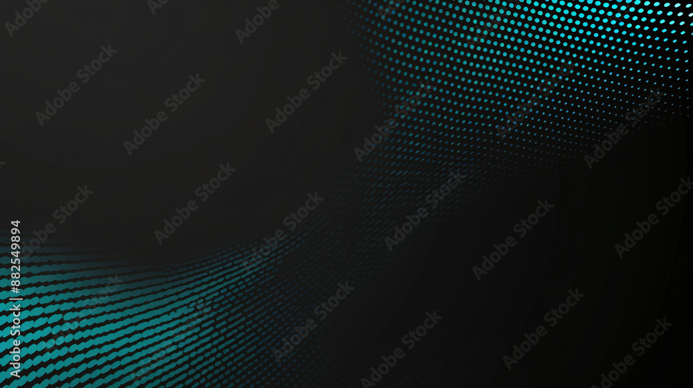 Poster abstract 3d teal blue flow wave on dark background. digital data structure. future mesh or soundgrid
