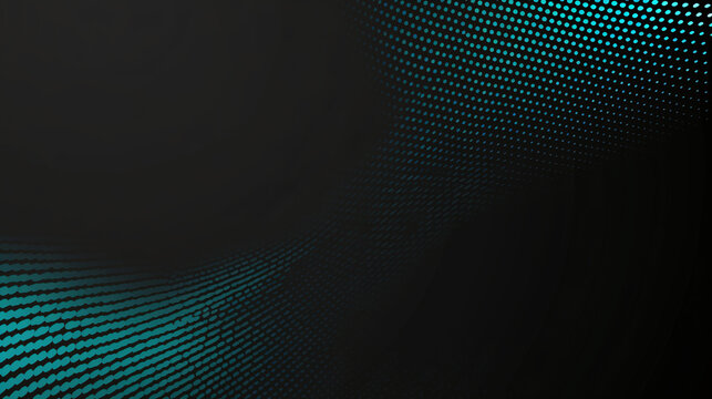 Abstract 3d teal blue flow wave on dark background. Digital data structure. Future mesh or soundgrid. Futuristic technology concept. Backdrop for design banner, poster, business card - Powered by Adobe
