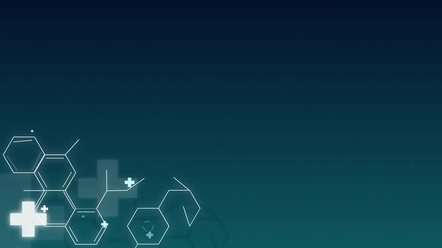 Grid, motion graphics and wallpaper with health sign for medical banner with illustration. Animation, light and futuristic for healthcare, wellness and medicine symbol for mockup or digital platform