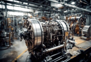 Fototapeta premium huge industrial compressor production factory technology power equipment system pipe machine pressure