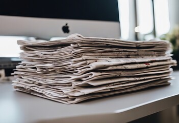 daily news desktop stack newspaper communication business media tabloid office paper newspapers folded latest datum text financial