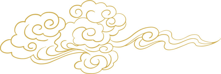Chinese traditional retro golden cloud