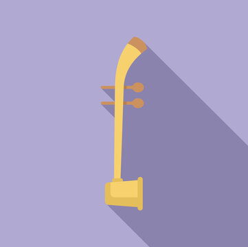 Traditional thai string instrument called a khim being played on a purple background