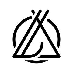 simple camping logo symbol on white background