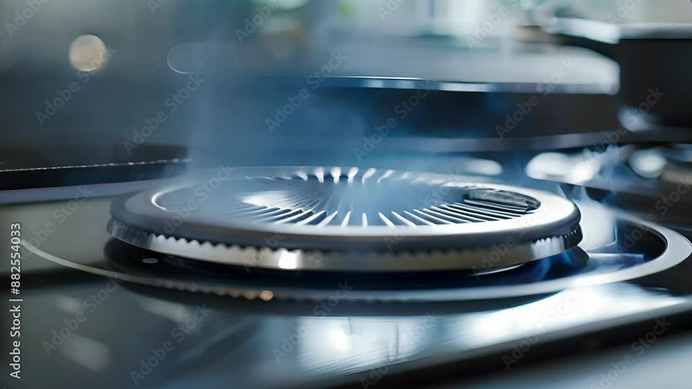 Poster a detailed view of the cooling fan and vent on the back of a portable induction cooker emphasizing i
