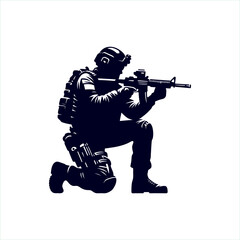 illustration hand draw soldier at war