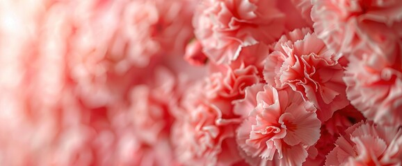 Pink carnation flower bouquet, closeup texture and background, soft and delicate