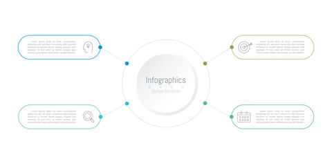 Infographic 4 options design elements for your business data. Vector Illustration.