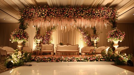 Lavish Indoor Wedding Arch A Floral Extravaganza