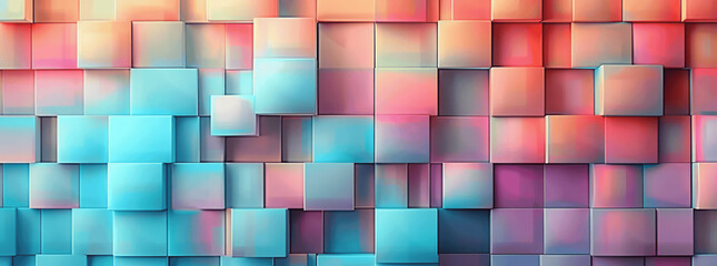 Pastel Colored 3D Geometric Glossy Textured Background with Rectangles and Squares, Abstract Creative Design for Banner or Wallpaper