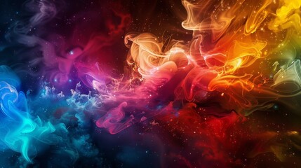 beautiful abstract colorful flowing waves in space universe ultrawide 21:9 wallpaper background perfect for oled display with vibrant colors on dark. for ads web design, prints and copy