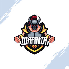 The Warrior in Steel Grey Armor with Steel Helmet Vector Mascot