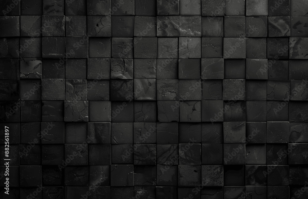 Poster black dark mosaic tile texture background for design banner abstract pattern square pixelated grunge