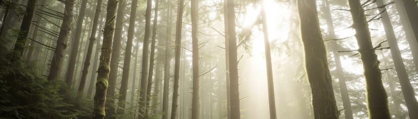 Misty Forest: A Realm of Enchanting Light