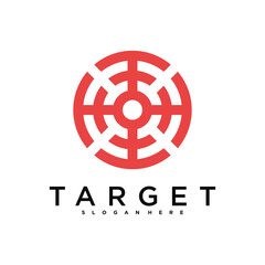Target logo design, abstract and unique target sign. Premium Vector