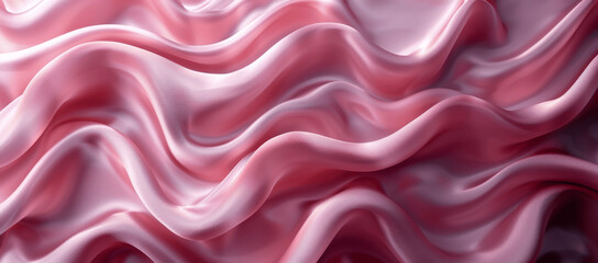 Fototapeta premium Abstract Pastel Pink Silk Fabric with Soft Wavy Folds Modern Luxury Dreamy Background Valentine Backdrop