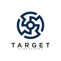 Target logo design, abstract and unique target sign. Premium Vector