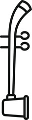 Obraz premium Simple line icon representing a dan bau, a traditional vietnamese string instrument