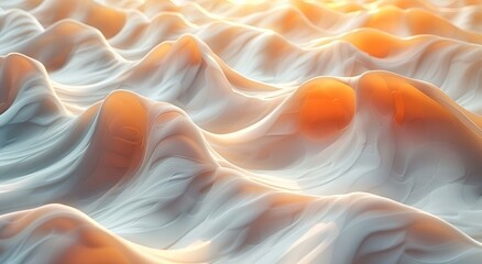 Obraz premium a computer generated image of a wave of white and orange.