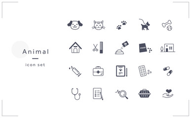 ペット(犬・猫)に関するアイコン素材セット