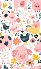 cartoon 2d illustrator doodle pattern, cute pattern in graphic seamless pattern