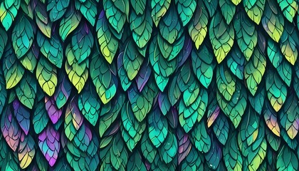 Obraz premium Clear Plain Shiny Warm Soft Vintage Bokeh Cloudy Wave Like Geometric Green Background or Texture