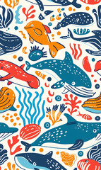 cartoon 2d illustrator doodle pattern, cute pattern in graphic seamless pattern