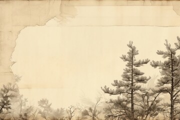 Pine tree ephemera border architecture backgrounds outdoors.