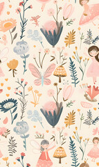 cartoon 2d illustrator doodle pattern, cute pattern in graphic seamless pattern