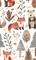 cartoon 2d illustrator doodle pattern, cute pattern in graphic seamless pattern