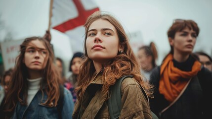 The crowd is protesting something