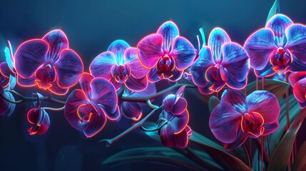 Bright orchid flower is a phalenopsis illuminated by bright fluorescent lights sangat cantik dan menawan