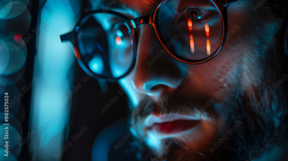 Poster ethical hacker or cyber security expert working on computer