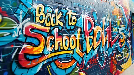 colorful graffiti image of the words "Back to School" written in the wall