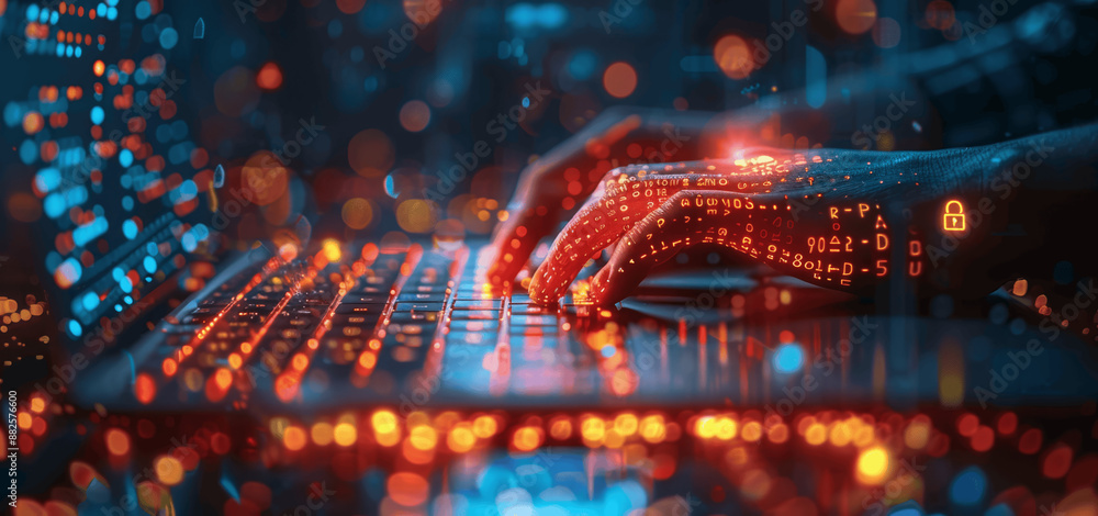 Poster cyber security data protection virtual screen business man laptop lock safety icons online network c