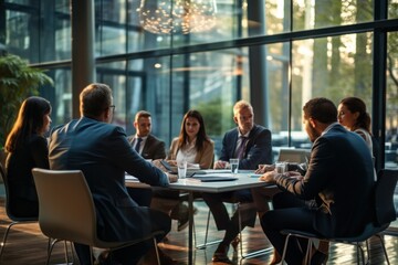 Fototapeta premium Business network meeting chair adult.