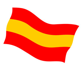 Waving Spanish flag. Vector image, white background
