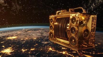 Radio is over the globe, on Earth. Concept of Influence of Radio throughout the world.