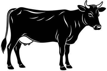 

cow silhouette, cow line art vector illustration, Collection of black cow design


