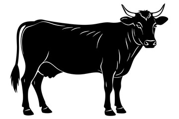 

cow silhouette, cow line art vector illustration, Collection of black cow design


